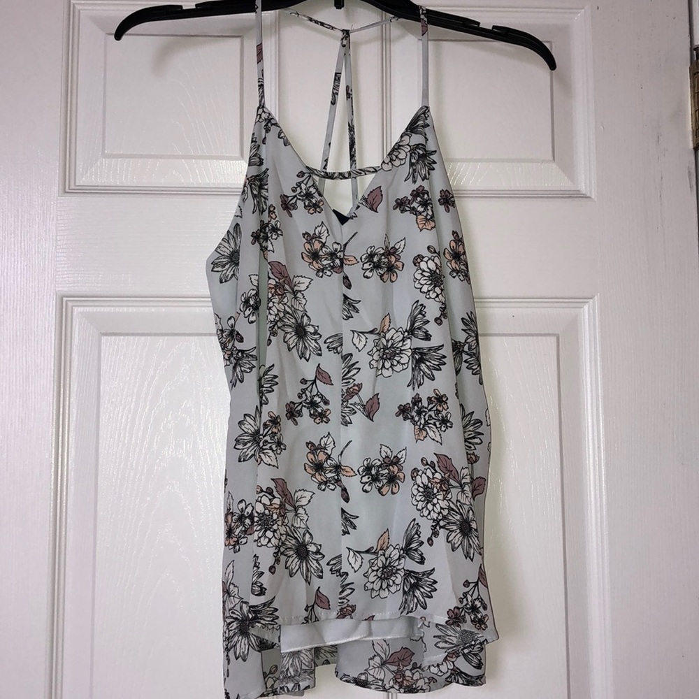 Light blue floral tank top